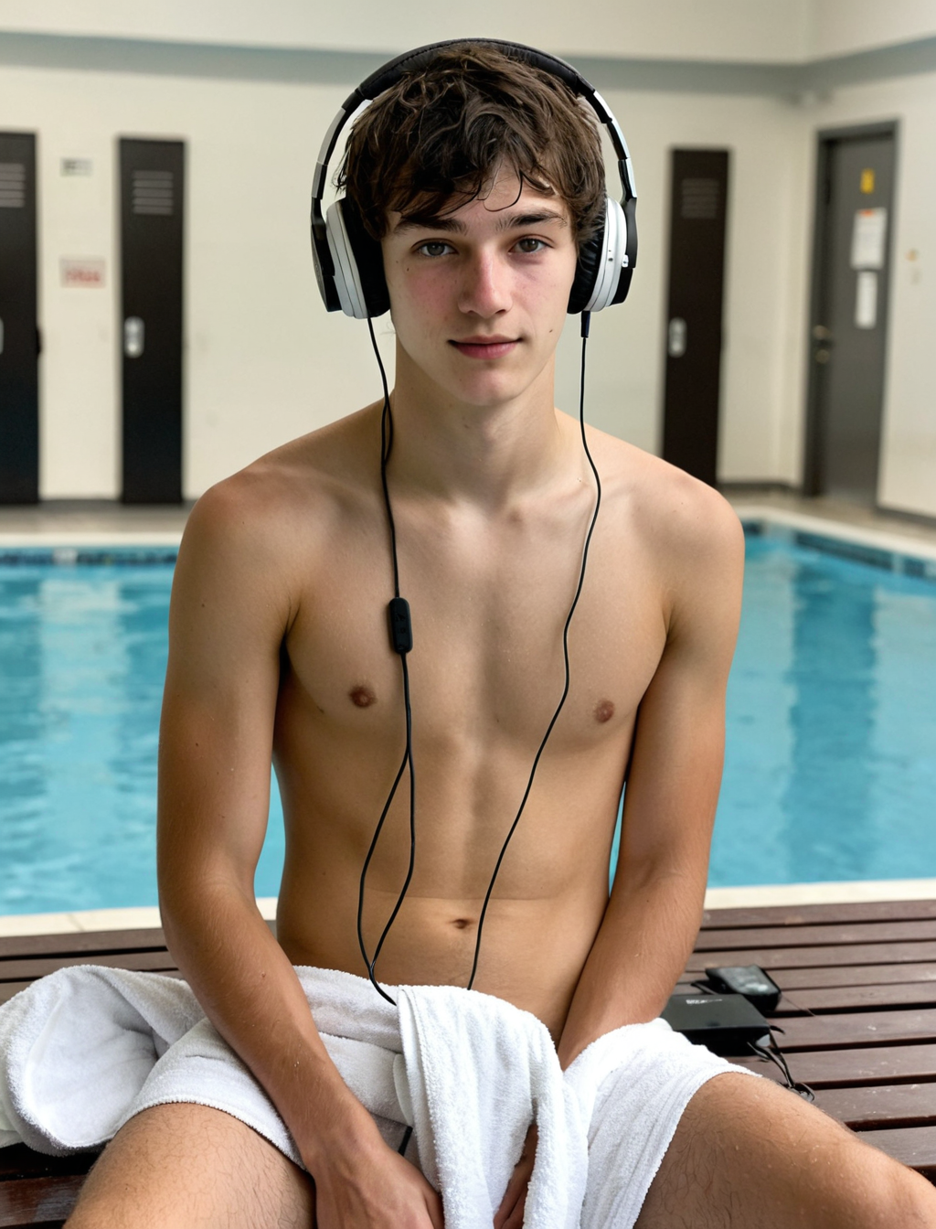 Headphones on. Pool closed. Still there.